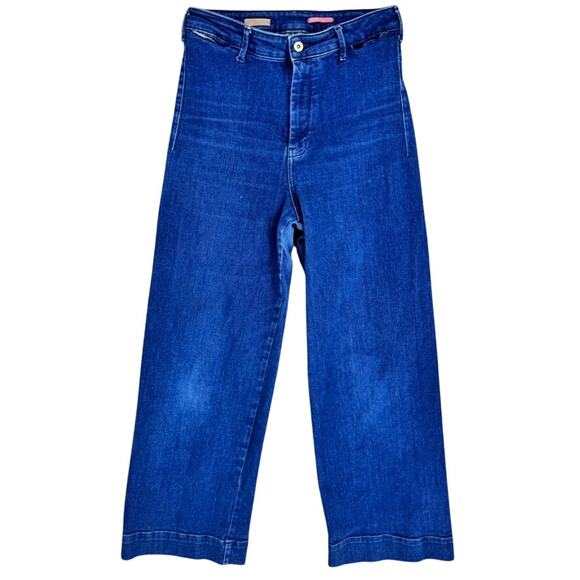 Pilcro The Skipper Jeans Wide Leg Patch Pocket Blue size 29 Anthropologie - Picture 1 of 7